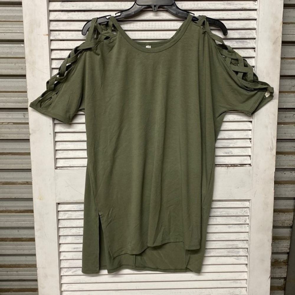 Zenana Premium Olive Green Side Split Tunic size Medium